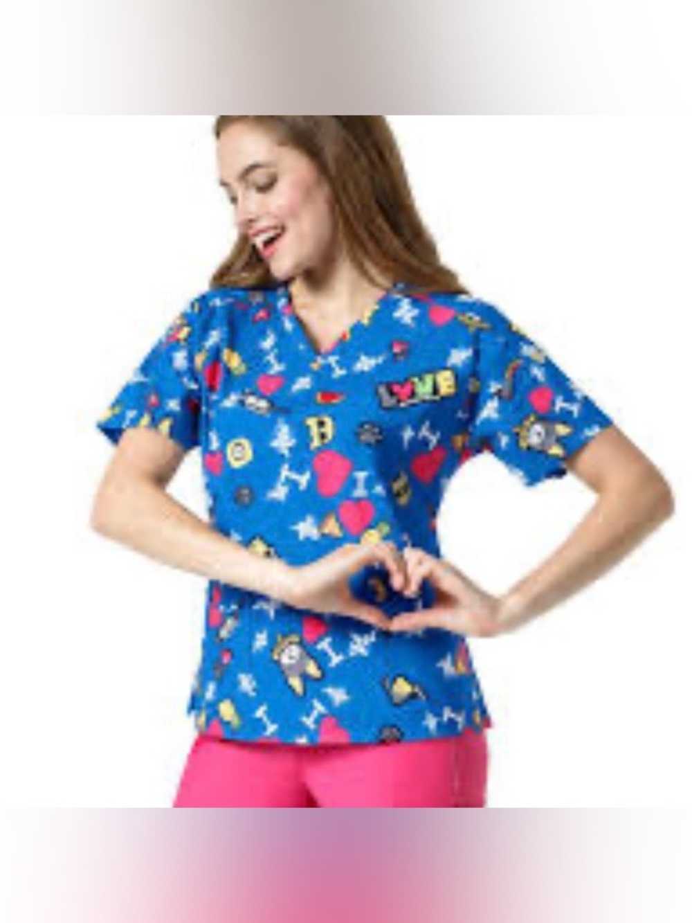 NWOT WonderWink V-Neck Scrub Top Size XL